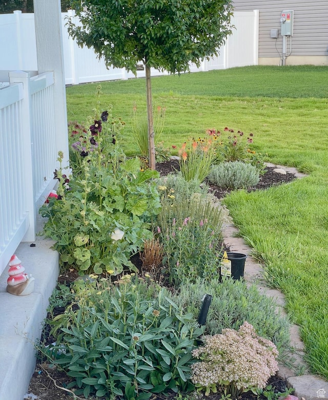 view of yard featuring fence