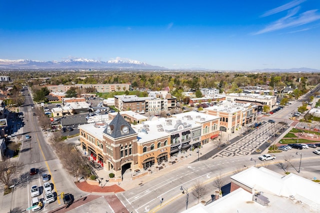 aerial view with a mountain view