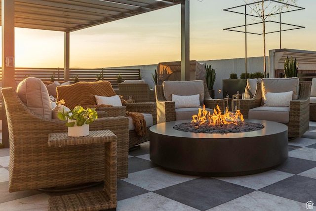 exterior space with an outdoor fire pit