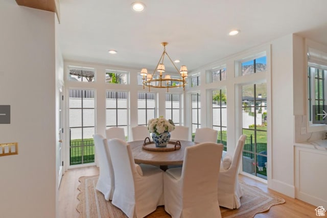 170 E 800 N, Lindon, UT 84042 - dining area featuring an inviting chandelier and light wood-type flooring