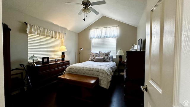 929 W 1920 S Unit A, Syracuse, UT 84075 - bedroom featuring lofted ceiling, dark hardwood / wood-style flooring, and ceiling fan