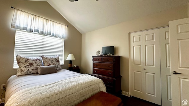 929 W 1920 S Unit A, Syracuse, UT 84075 - bedroom featuring vaulted ceiling, a closet, and ceiling fan