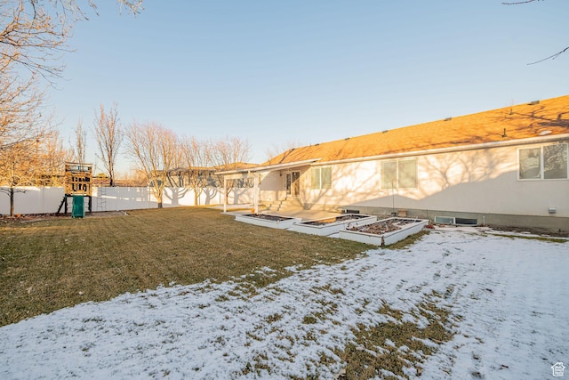 12138 S Willmar Cir, Riverton, UT 84065 - snowy yard featuring a patio