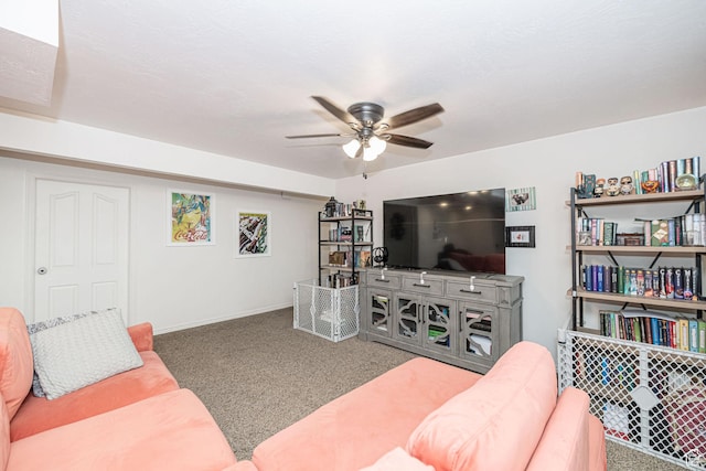 12138 S Willmar Cir, Riverton, UT 84065 - living room featuring carpet and a ceiling fan