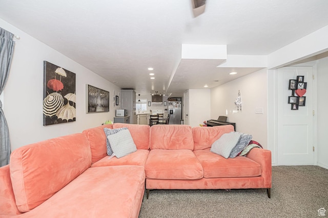 12138 S Willmar Cir, Riverton, UT 84065 - living area with carpet flooring and recessed lighting