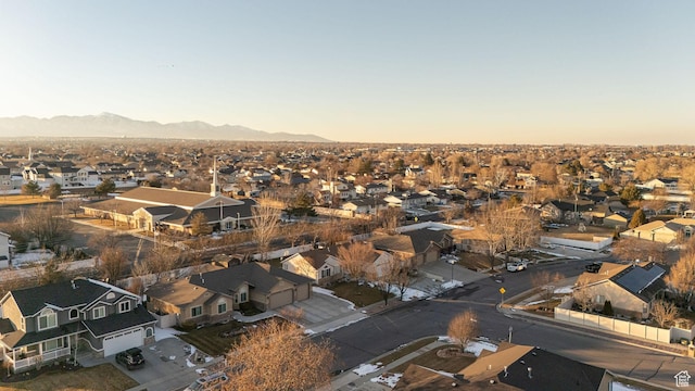 12138 S Willmar Cir, Riverton, UT 84065 - aerial view at dusk of a residential view and a mountain view