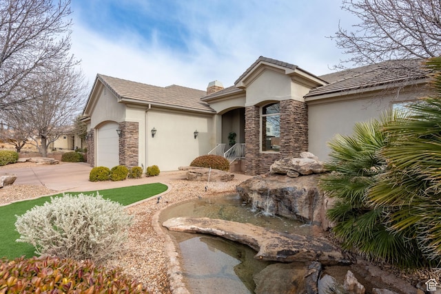 view of front of property featuring a garage