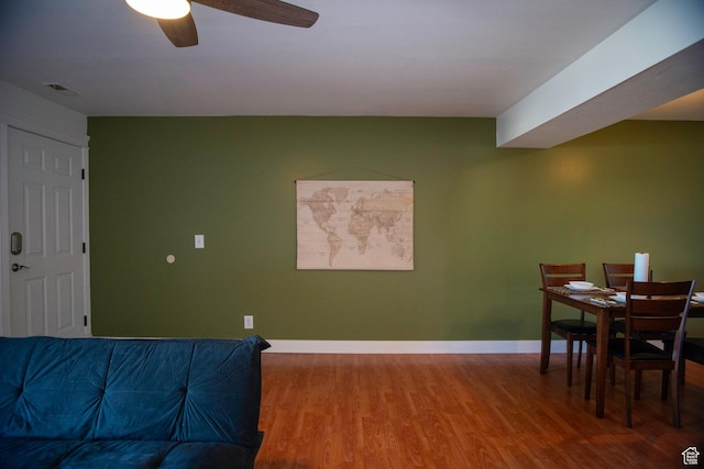 4188 S Oak Meadows Dr W Unit 21, Taylorsville, UT 84123 - interior space with hardwood / wood-style floors and ceiling fan