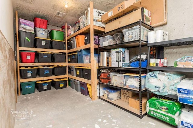 view of storage area