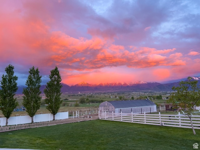 6007 W 8000 S, Payson, UT 84651 - yard at dusk featuring a rural view, a mountain view, and fence