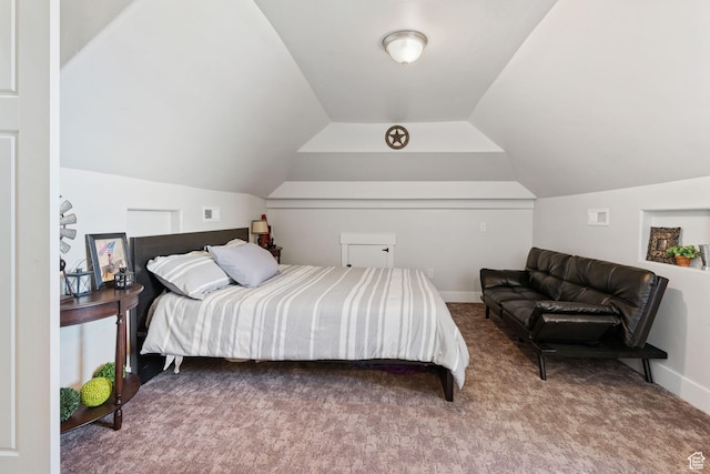 6007 W 8000 S, Payson, UT 84651 - bedroom featuring lofted ceiling, carpet flooring, and baseboards
