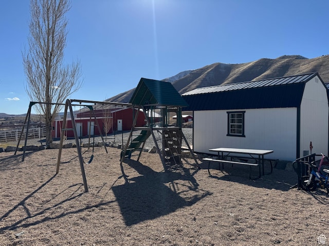 6007 W 8000 S, Payson, UT 84651 - communal playground featuring a mountain view and fence