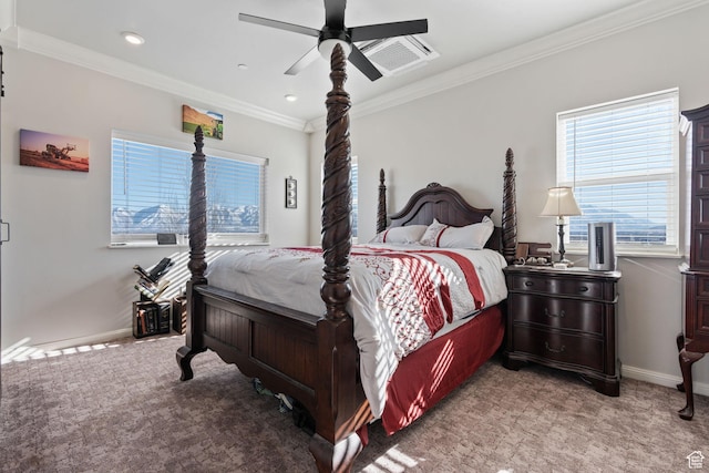 6007 W 8000 S, Payson, UT 84651 - bedroom with baseboards, ornamental molding, and light colored carpet