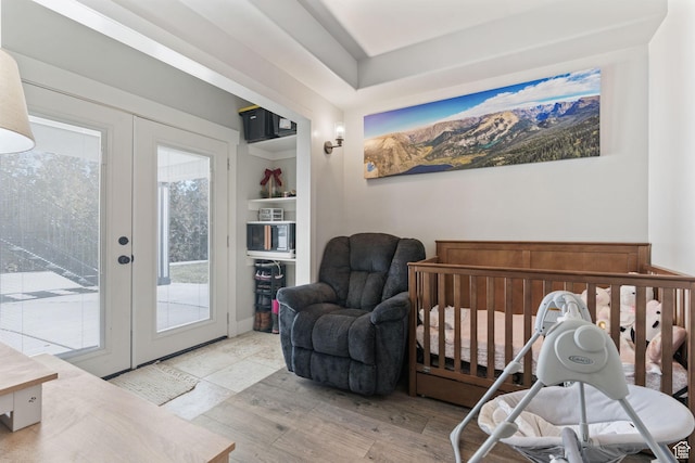 6007 W 8000 S, Payson, UT 84651 - bedroom featuring light wood-style floors, access to exterior, and french doors