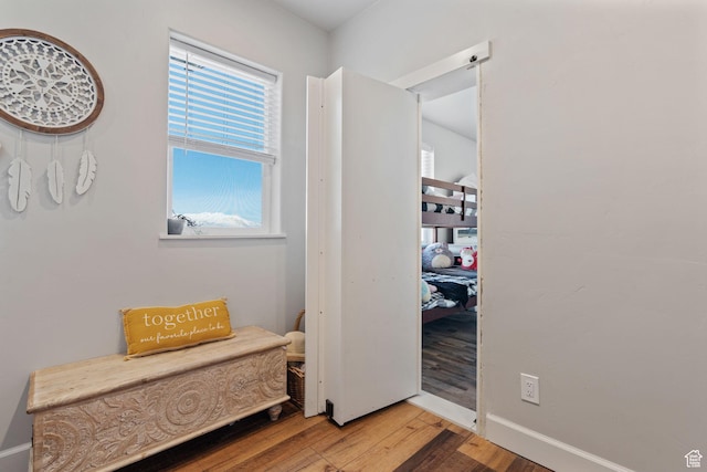 6007 W 8000 S, Payson, UT 84651 - hallway featuring baseboards and wood finished floors