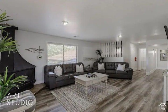 living room featuring hardwood / wood-style floors