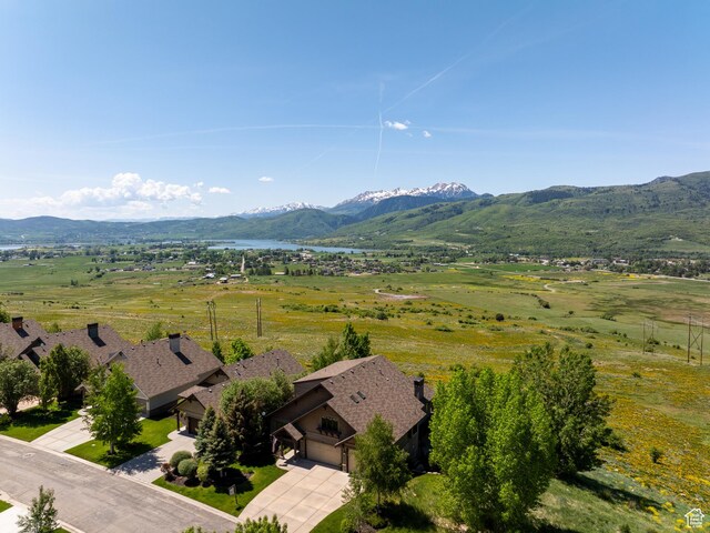5932 E Big Horn Pkwy, Eden, UT 84310 - aerial view of a water and mountain view
