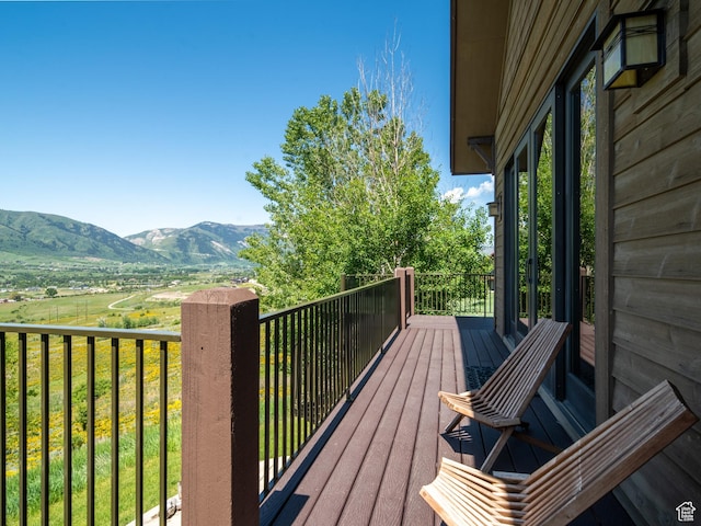 5932 E Big Horn Pkwy, Eden, UT 84310 - wooden terrace featuring a mountain view