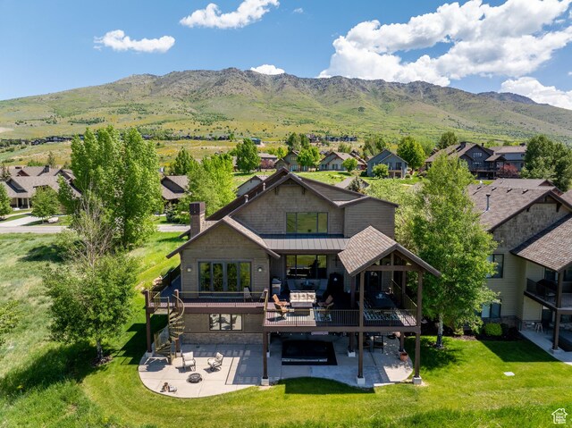 5932 E Big Horn Pkwy, Eden, UT 84310 - aerial view of residential area featuring mountains