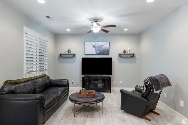 2305 E 3350 S, St George, UT 84790 - living area with recessed lighting, wood finished floors, and ceiling fan