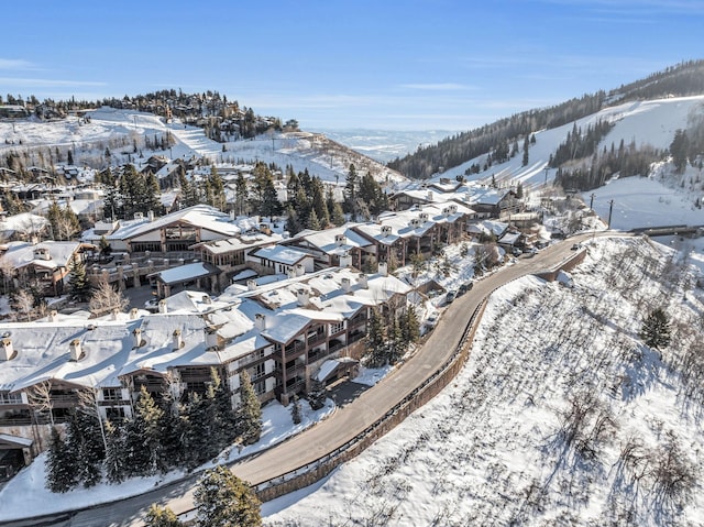 7700 Stein Way Unit 215, Park City, UT 84060 - snowy aerial view with a mountain view