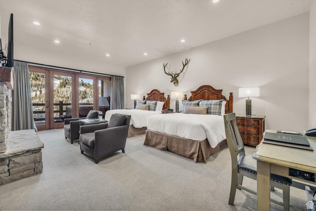 7700 Stein Way Unit 215, Park City, UT 84060 - bedroom featuring access to exterior and light carpet