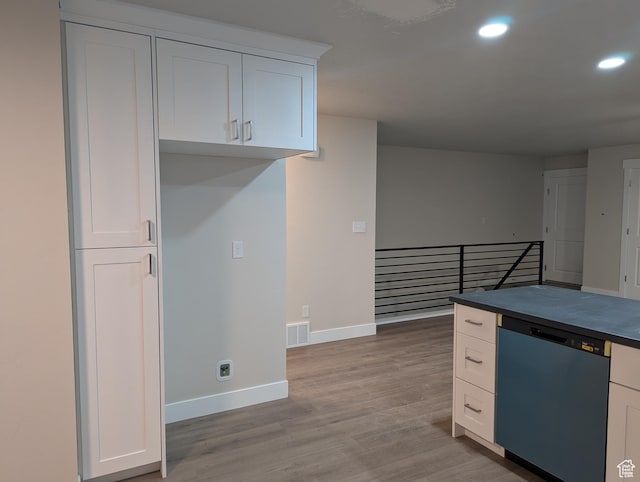350 W Dublin S, Eureka, UT 84628 - kitchen featuring baseboards, recessed lighting, white cabinets, visible vents, and dishwashing machine