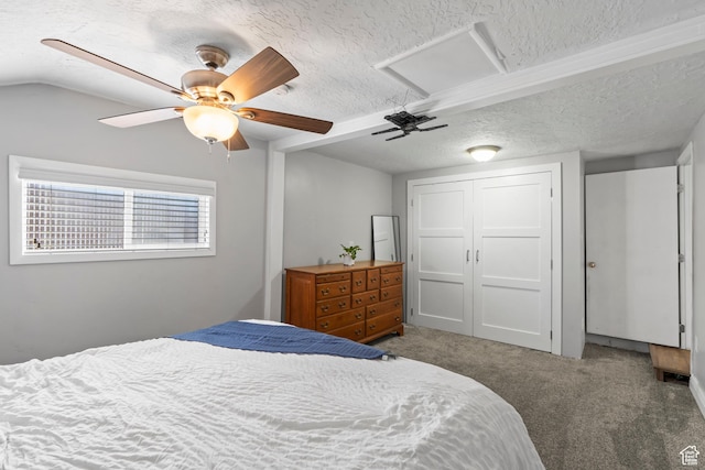 58 W 6100 S, Murray, UT 84107 - bedroom featuring ceiling fan, carpet, a textured ceiling, and a closet