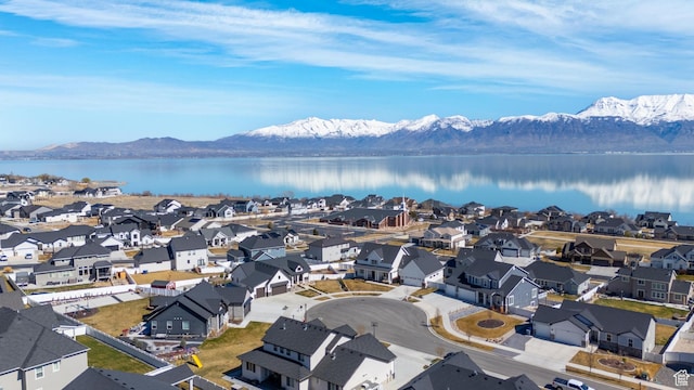 3727 S Larkspur Cir, Saratoga Springs, UT 84045 - aerial view with a water and mountain view and a residential view