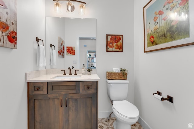 3727 S Larkspur Cir, Saratoga Springs, UT 84045 - half bathroom with baseboards, toilet, and vanity