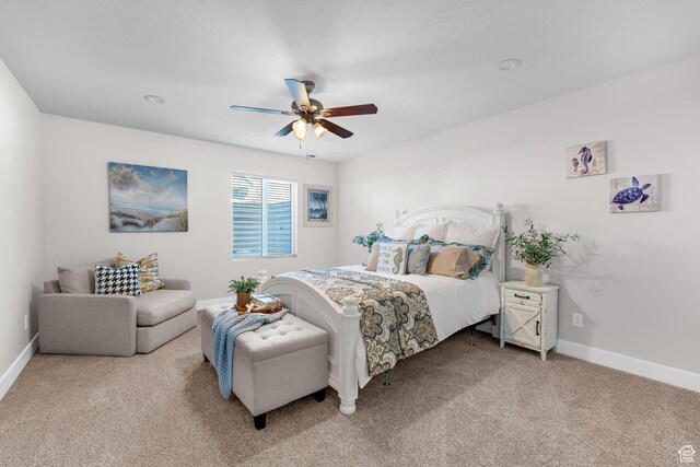 3727 S Larkspur Cir, Saratoga Springs, UT 84045 - bedroom with carpet floors, baseboards, and ceiling fan