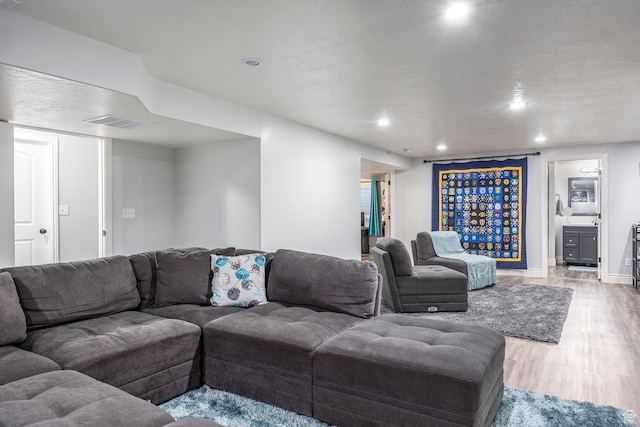 518 N 1980 E, Spanish Fork, UT 84660 - living room with visible vents, wood finished floors, baseboards, and recessed lighting