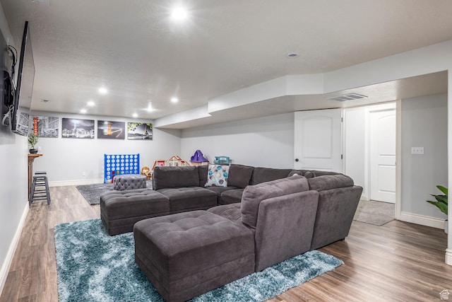 518 N 1980 E, Spanish Fork, UT 84660 - living area with recessed lighting, baseboards, visible vents, and wood finished floors