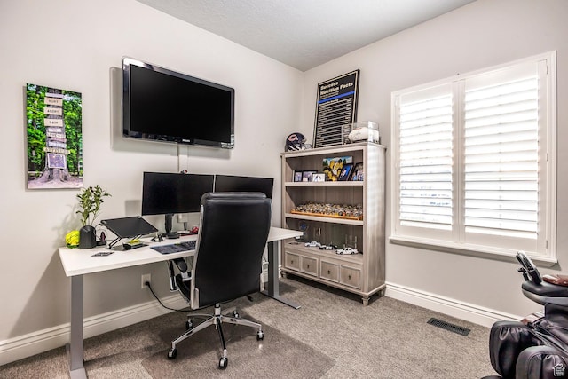 518 N 1980 E, Spanish Fork, UT 84660 - carpeted home office featuring baseboards, visible vents, and a textured ceiling