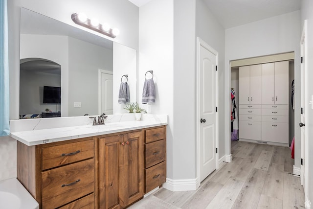 518 N 1980 E, Spanish Fork, UT 84660 - full bathroom featuring vanity and wood finished floors