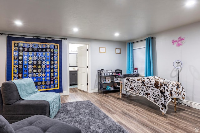 518 N 1980 E, Spanish Fork, UT 84660 - living area featuring recessed lighting, baseboards, and wood finished floors