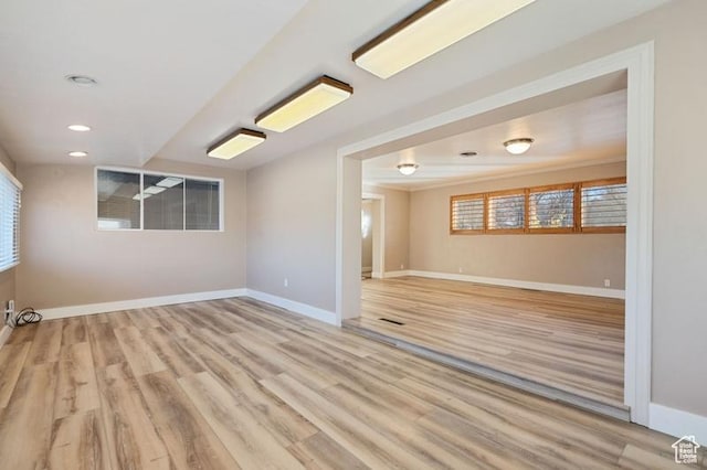empty room featuring light wood-type flooring