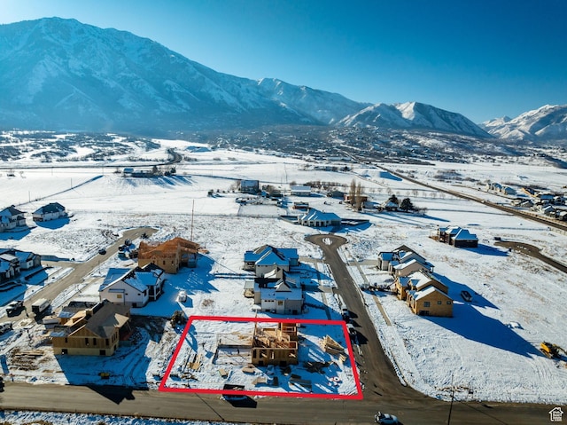 1299 S 1090 E, Salem, UT 84653 - snowy aerial view featuring a mountain view