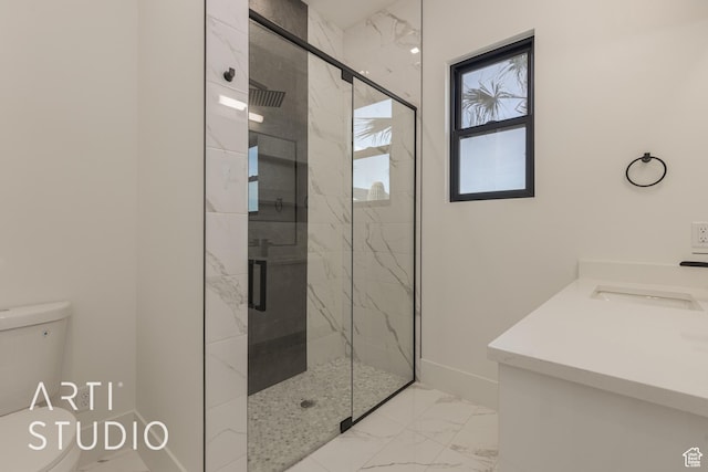 2752 S 3930 W, Hurricane, UT 84737 - bathroom featuring vanity, toilet, and an enclosed shower