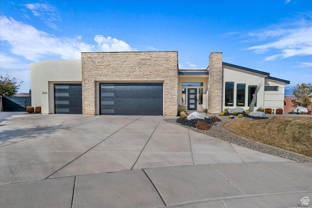 contemporary house with a garage