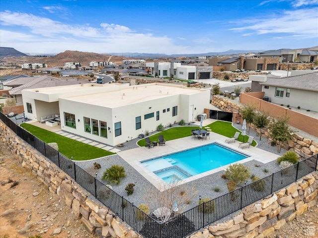 exterior space featuring a mountain view