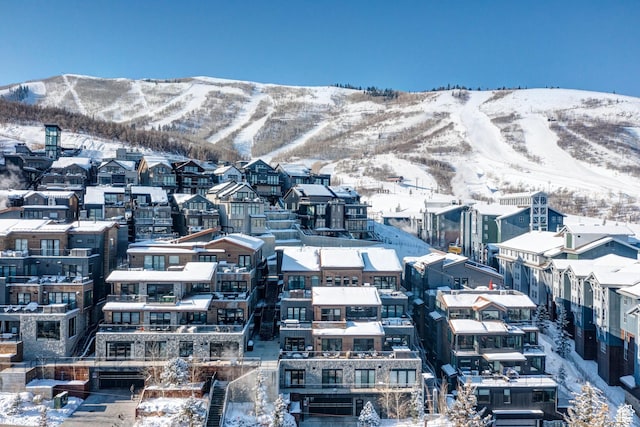 1271 Lowell Ave Unit B202, Park City, UT 84060 - snowy aerial view featuring a mountain view