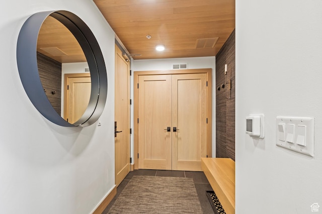 1271 Lowell Ave Unit B202, Park City, UT 84060 - interior space featuring wood ceiling and dark tile patterned floors