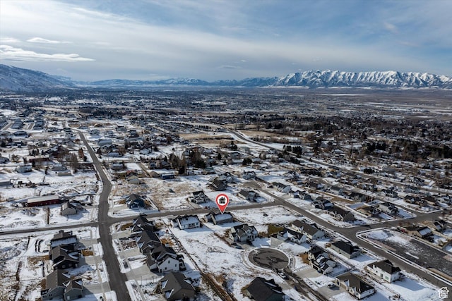 855 E 410 N Unit 157, Hyde Park, UT 84318 - snowy aerial view with a mountain view