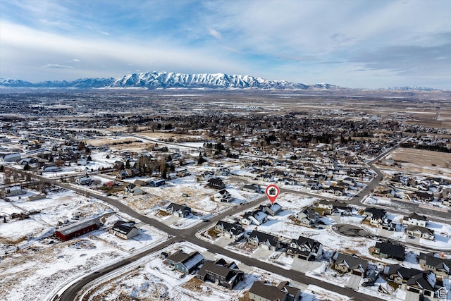 855 E 410 N Unit 157, Hyde Park, UT 84318 - snowy aerial view featuring a mountain view
