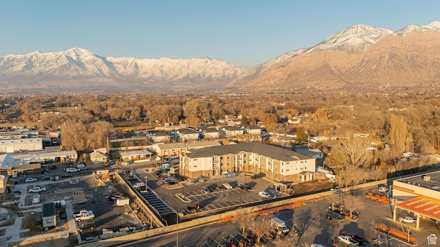 bird's eye view featuring a mountain view