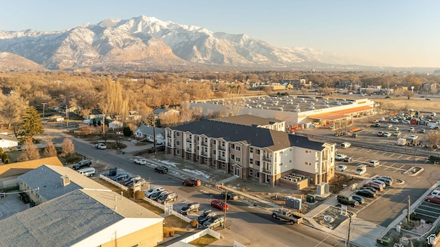 aerial view featuring a mountain view