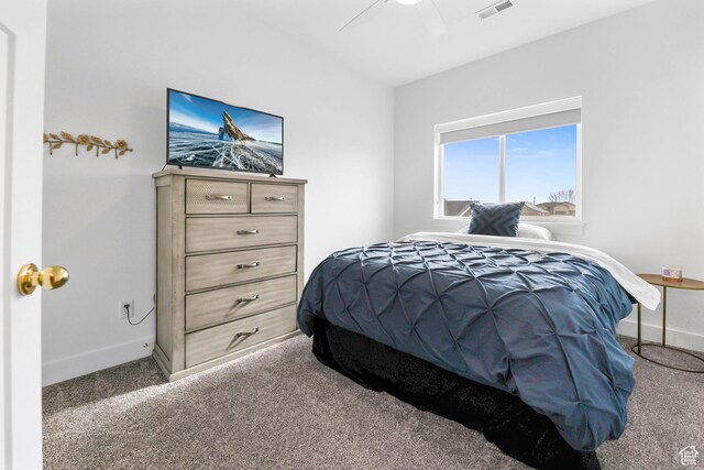 3932 W 2875 N, Plain City, UT 84404 - carpeted bedroom with baseboards and ceiling fan