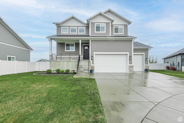 3932 W 2875 N, Plain City, UT 84404 - craftsman-style house with board and batten siding, driveway, covered porch, stone siding, and a garage