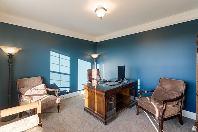 434 S Cardon Ridge Dr, Smithfield, UT 84335 - carpeted home office featuring crown molding and baseboards